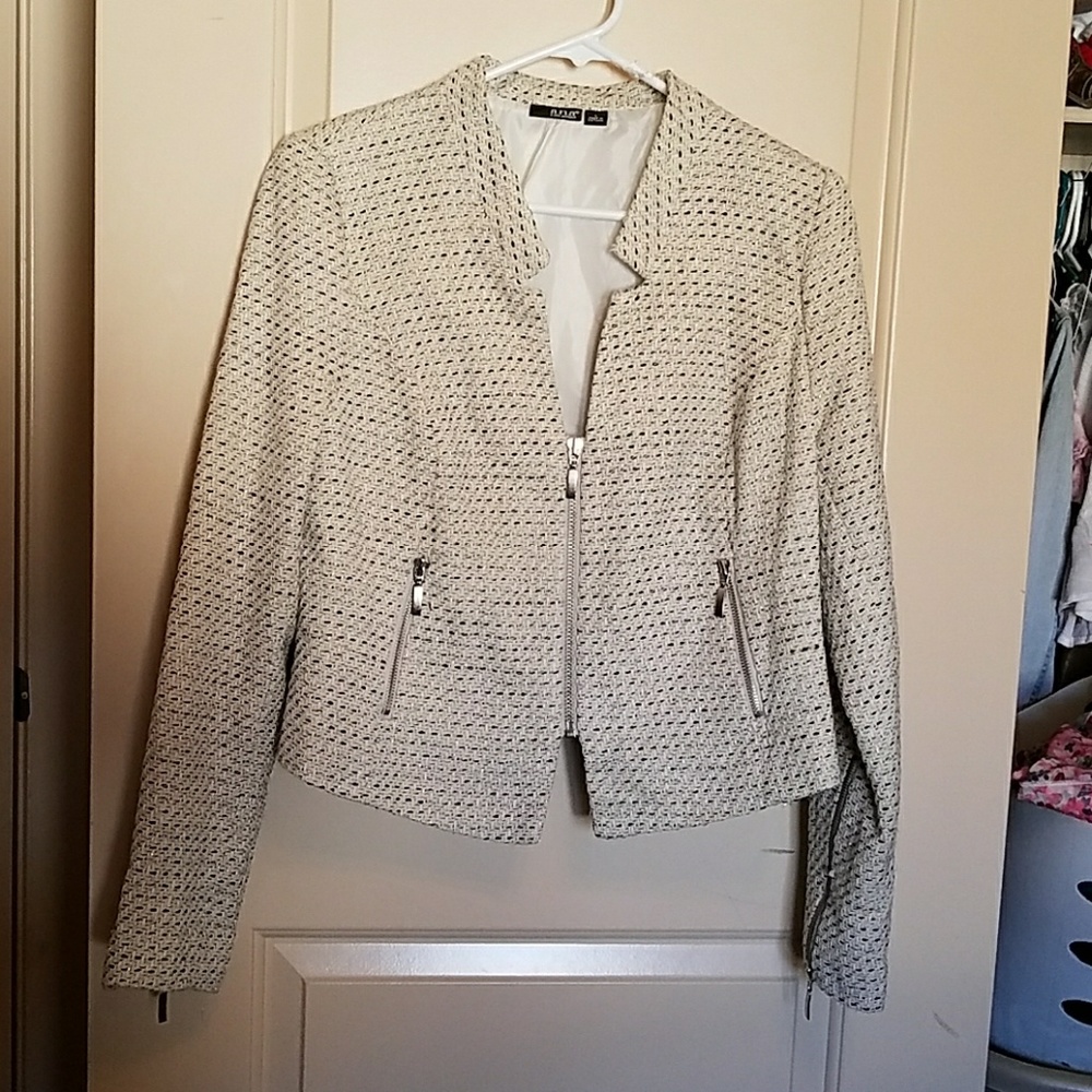 A.n.a zip-up Blazer jacket silver stitching